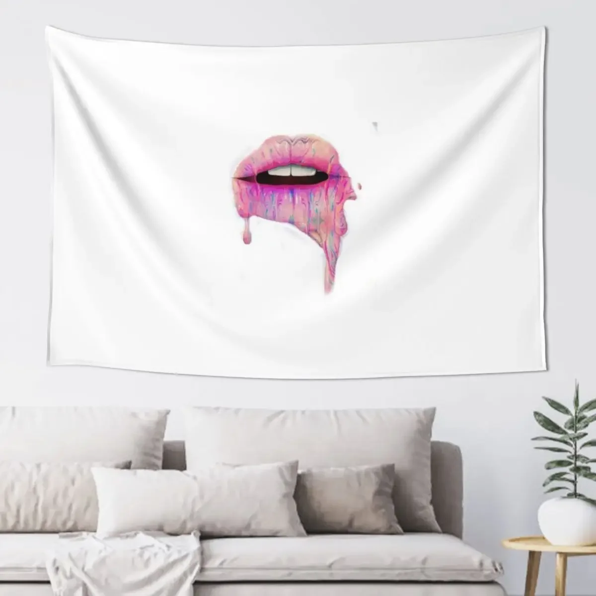 

acid drip lip Tapestry Room Decor Decorations For Your Bedroom Aesthetic Room Decorations Art Mural Tapestry
