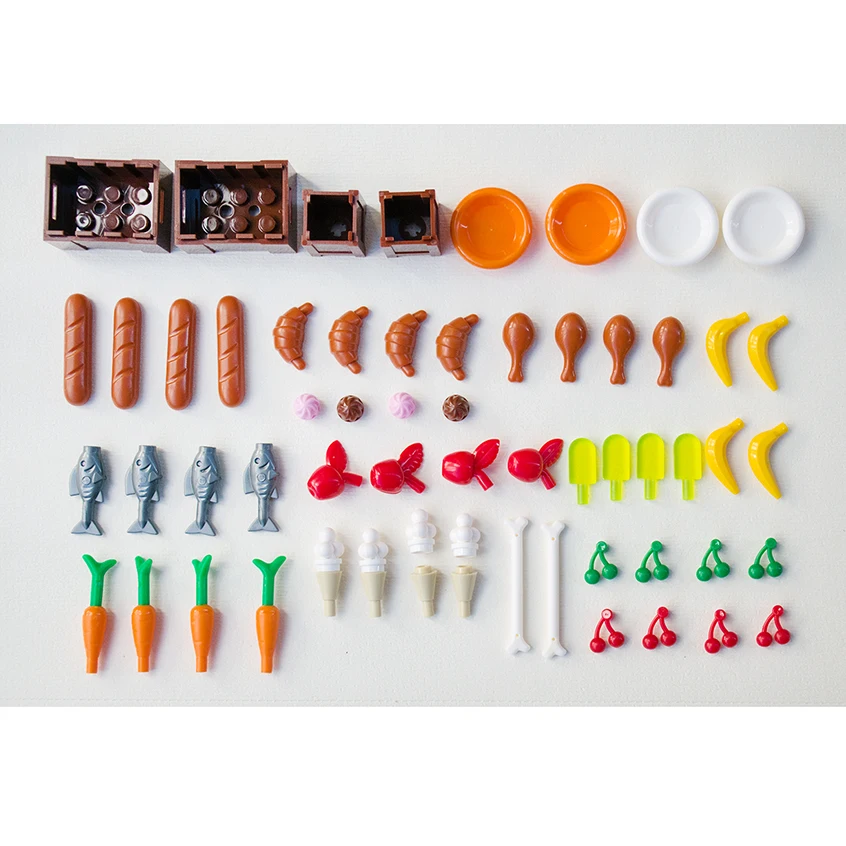 *Food Stuff Pack* DIY enlighten block bricks,Compatible With Lego Assembles Particles