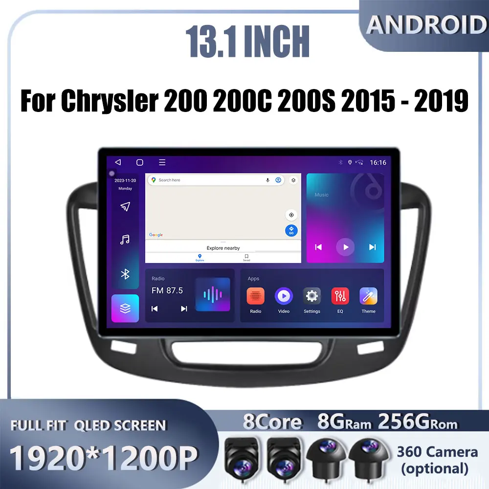 4G 13.1“ For Chrysler 200 200C 200S 2015 2016 - 2019 Car Android OS Radio Stereo Multimedia Video GPS Navigation Player BT 5.0