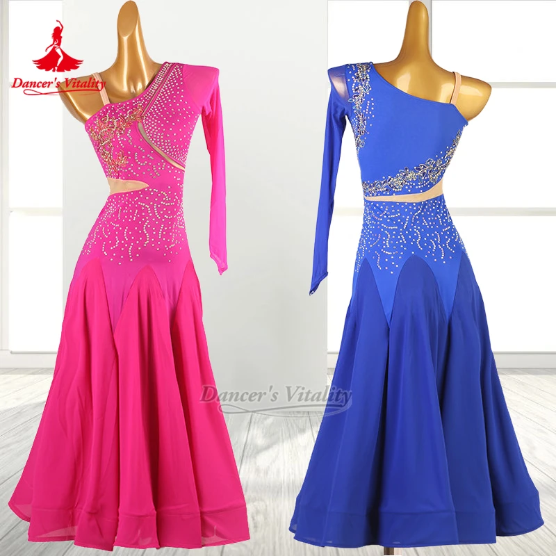 Standard Ballroom Dance Unilateral Sling Dresses Women Adult Waltz Foxtrot Tango Contest&Perform Clothe Custom Dancer's Vitality