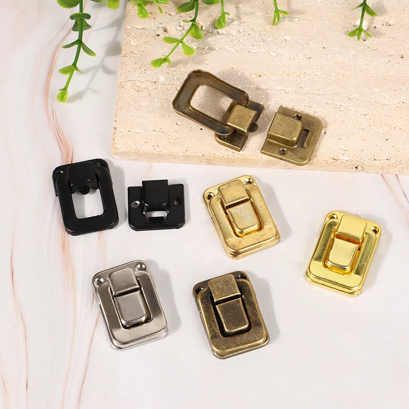 6Pcs Antique Decor Jewelry Chest Gift Box Case Leather Bag Suitcase Hasp Latch Toggle Lock Clasp Closure Hardware