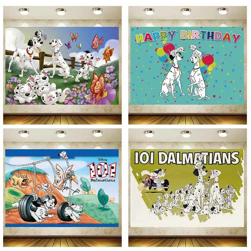 One Hundred and One Dalmatians Backdrop Birthday Party Supplies Dog Background Kid Favor Wall Decor 101 Dalmatian Baby Shower