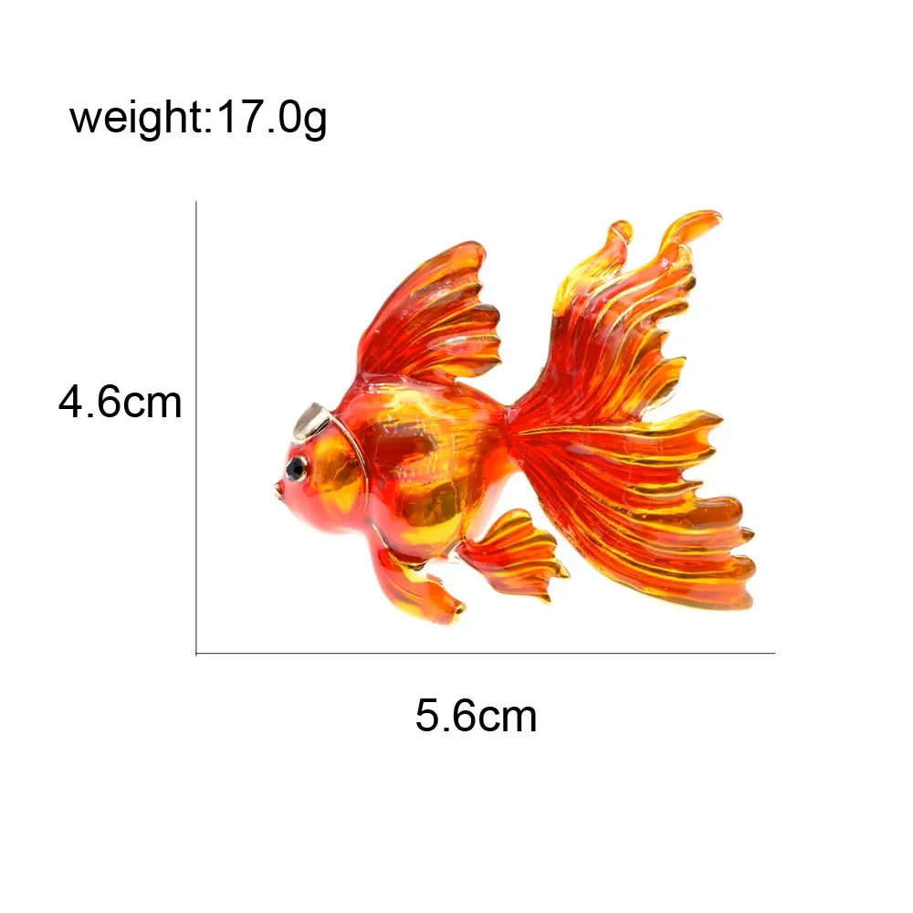 CINDY XIANG Gold Fish Brooches for Women Cute Animal Design Brooch Pin Enamel Jewelry
