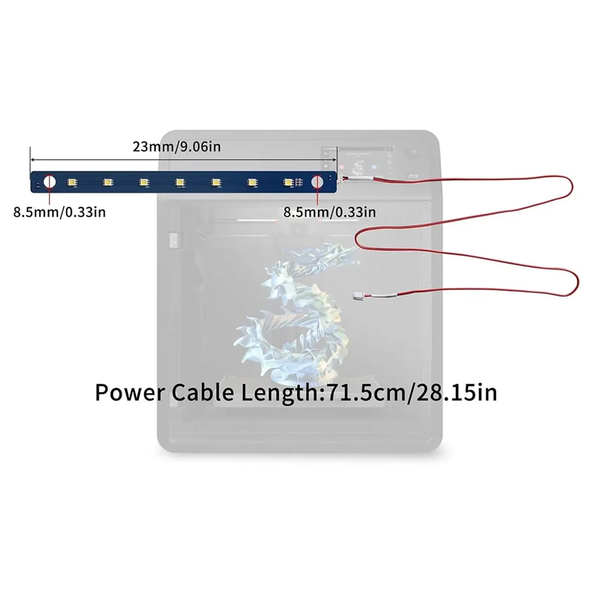 618 Mega Sale 24V LED Light Board for Flashforge Adventurer 5M/5M Pro/AD5X, 7 Beads, Cold White, Boosts Chamber Brightness