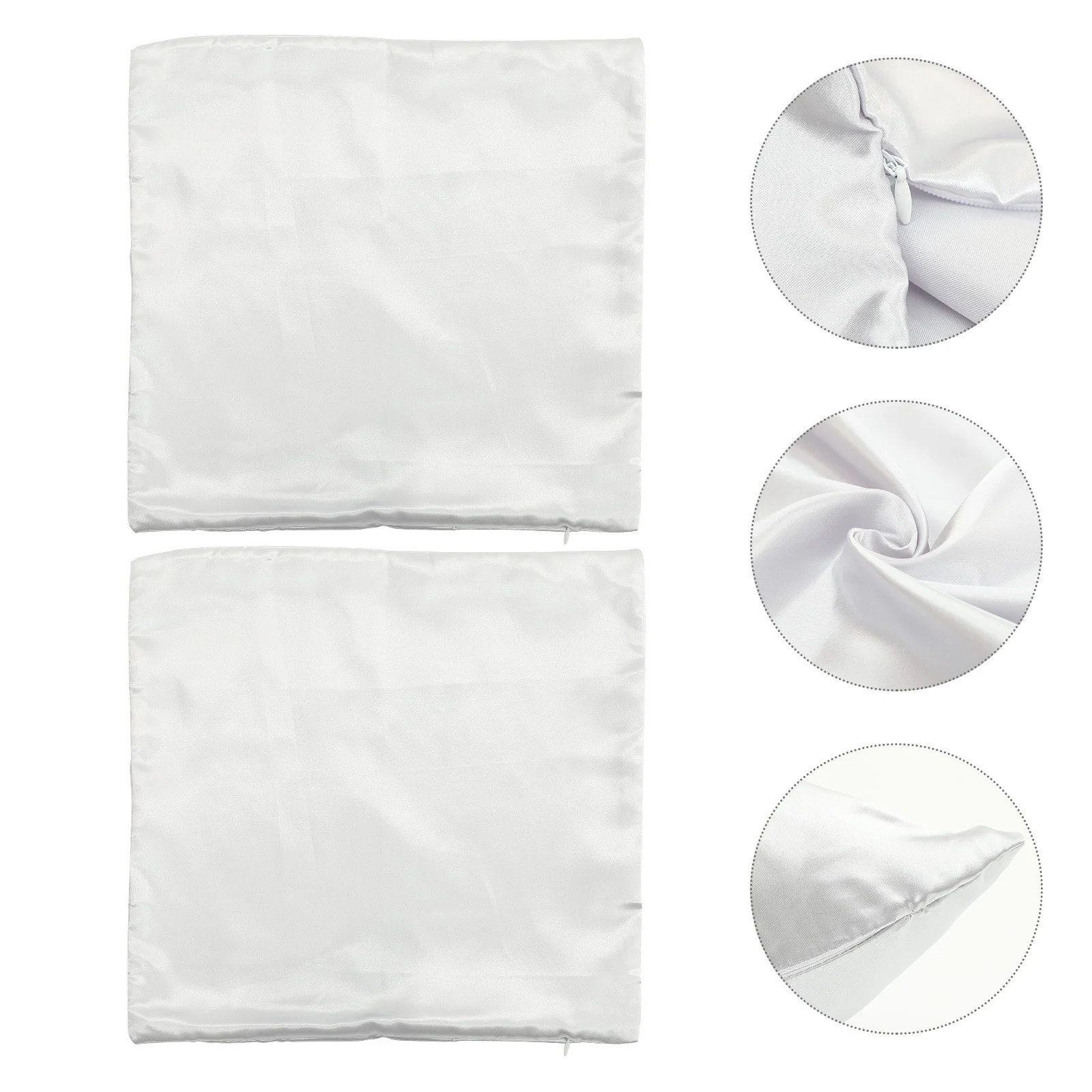 

2pcs Satin Throw Pillow Covers Imitated Silk Square Cushion Cover For Sofa Pillow Case Euro Sham Protector Silky Soft