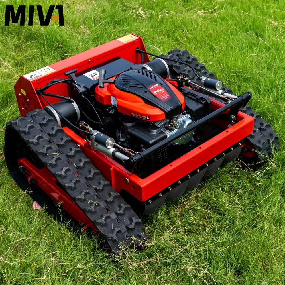 Small Agricultural Crawler Cutting Machine Tracked Lawn Mower Hot Sale Garden Mini Remote Control Crawler Lawn Mower Customized