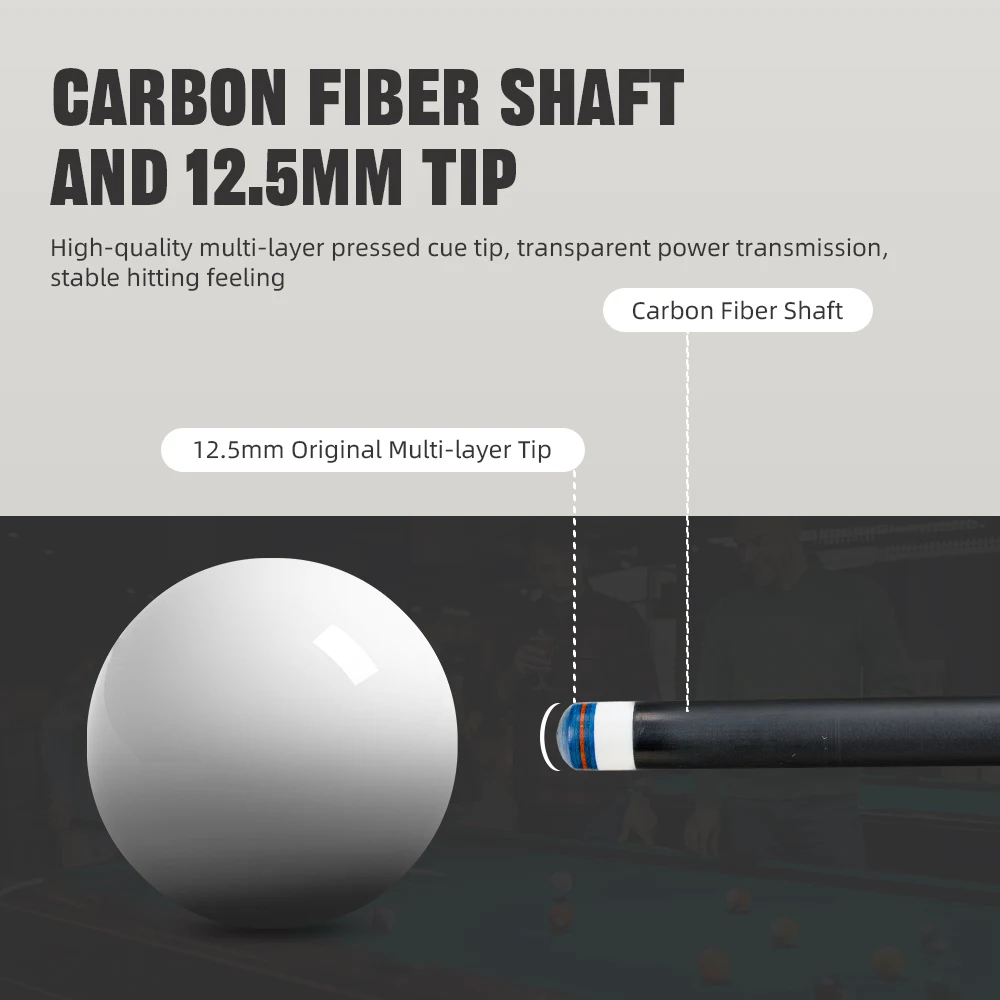 عصا تجمع من ألياف الكربون CRICAL CL-PRO مع طرف 12.5 مم انحراف منخفض لعصا البلياردو الاحترافية #4