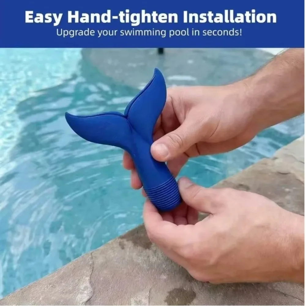 3/4 Inch Universal Swimming Pool Fountain Oxygenating Wide Fan Waterfall Mermaid Tail Pool Sprayer Fountain Effect