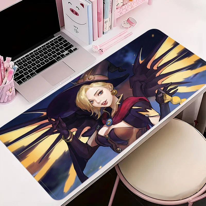 

Mousepad PC Gaming Accessories Computer Cabinet Extended Mat Non-Slip Mouse Pad Anime HD Keyboard Pad O-overwatch Mercy Desk Mat