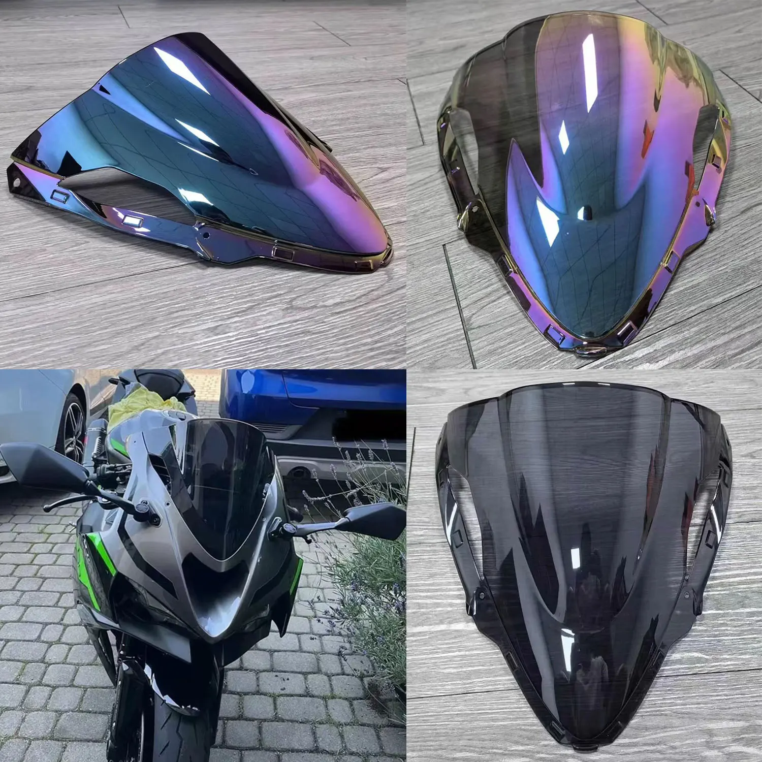 para-brisa-de-motocicleta-para-kawasaki-ninja-636-zx-6r-zx6r-2024-2025-tela-dupla-bolha-defletores-de-vento-dianteiros