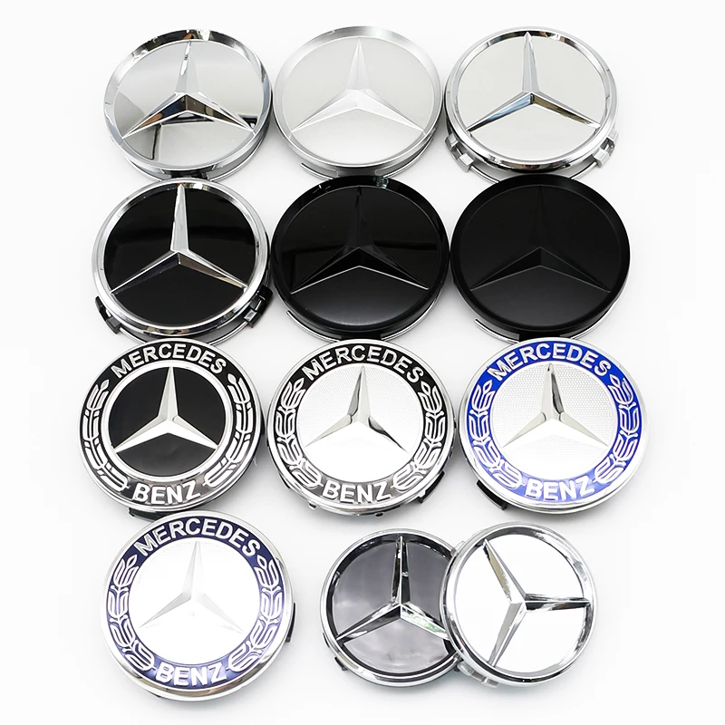 4 Stück 75mm 60mm 3D ABS Auto-Radnabenkappen Emblem Universell Passend Außenzubehör Premium-Qualität Langlebig Chrom – Detail 1