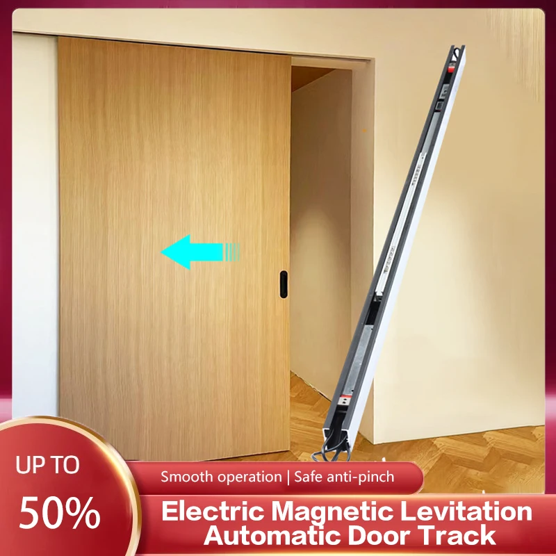 

Electric Touch Pocket Door Track Magnetic Levitation Auto Sensor Sliding Rail For Single Wood Aluminum Door Hanging Hardware