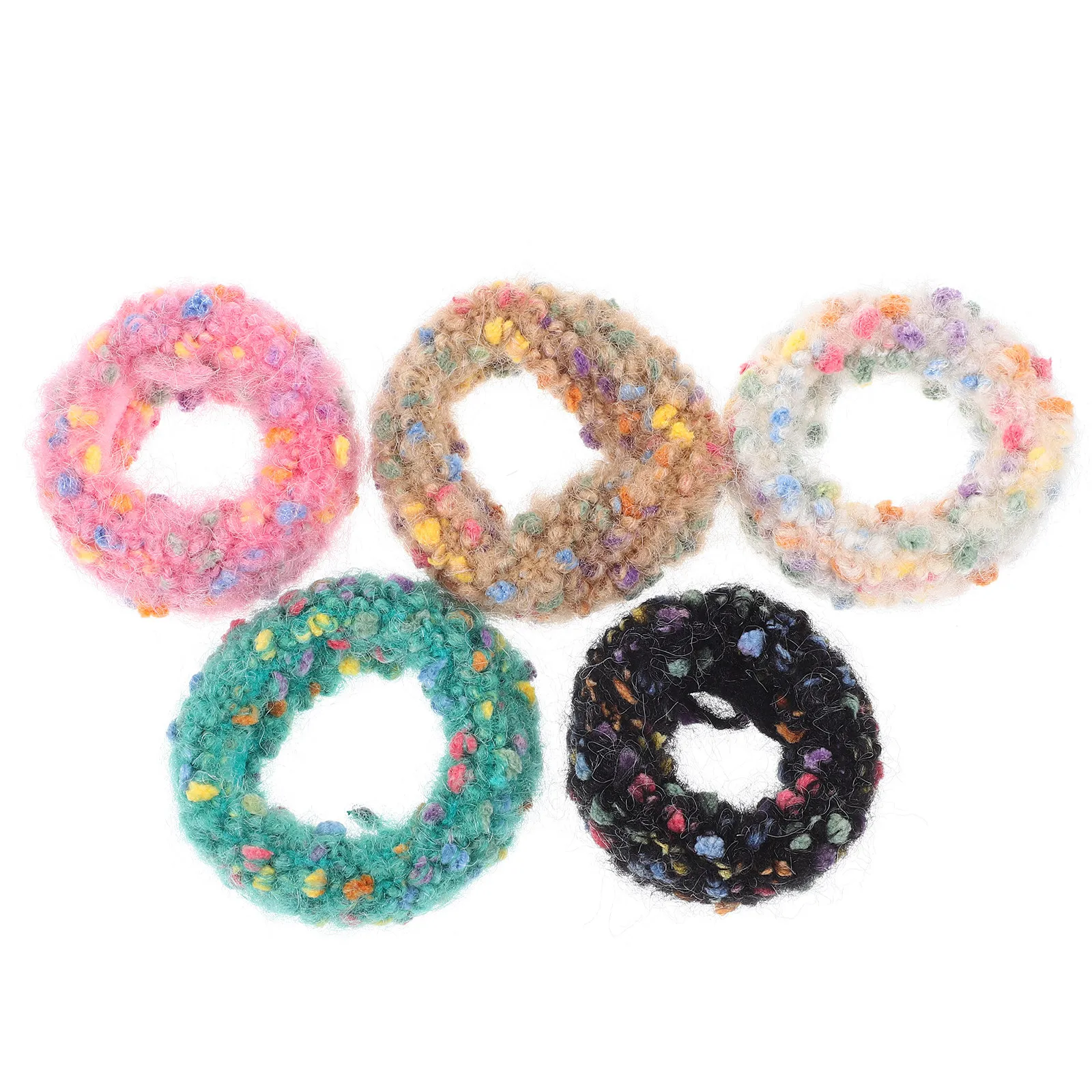 

5Pcs Exquisite Hair Scrunchies for Women Elastic Ponytail Holders Good Texture Fabric Material for Various Hairstyles