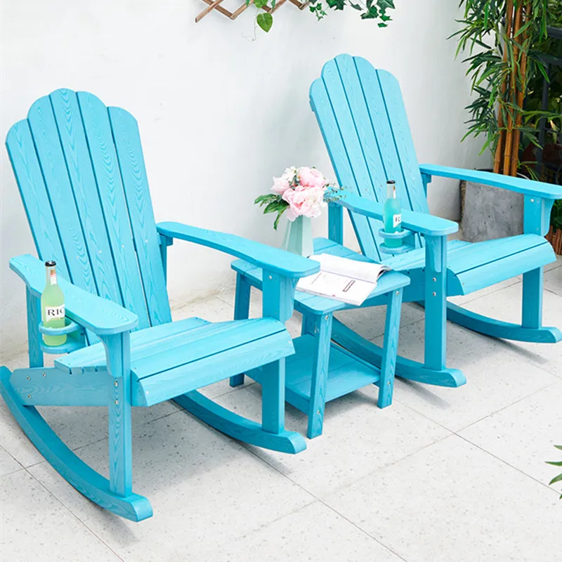 

Hot sale 3pcs Plastic wooden blacony set leisure chair coffee tea table indoor outdoor alll weather blue ,white,coffee color