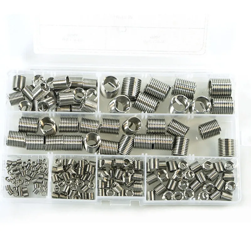 200 Buah Set Bermacam-macam Sisipan Perbaikan Benang Metrik Sisipan Benang M3-M12 Pengencang Sisipan Benang Alat Perbaikan Sekrup Perangkat Keras
