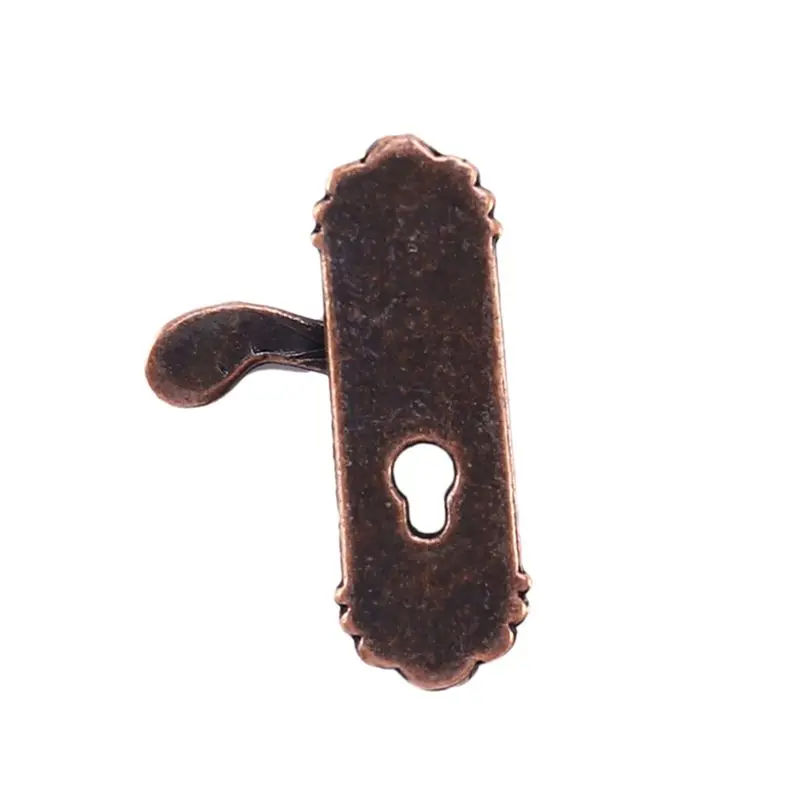 กุญแจล็อคประตูบ้านจำลอง 1:12 รุ่น B05C-12Pcs ทำจากโลหะผสม สไตล์เรโทร พร้อมมือจับด้านขวา