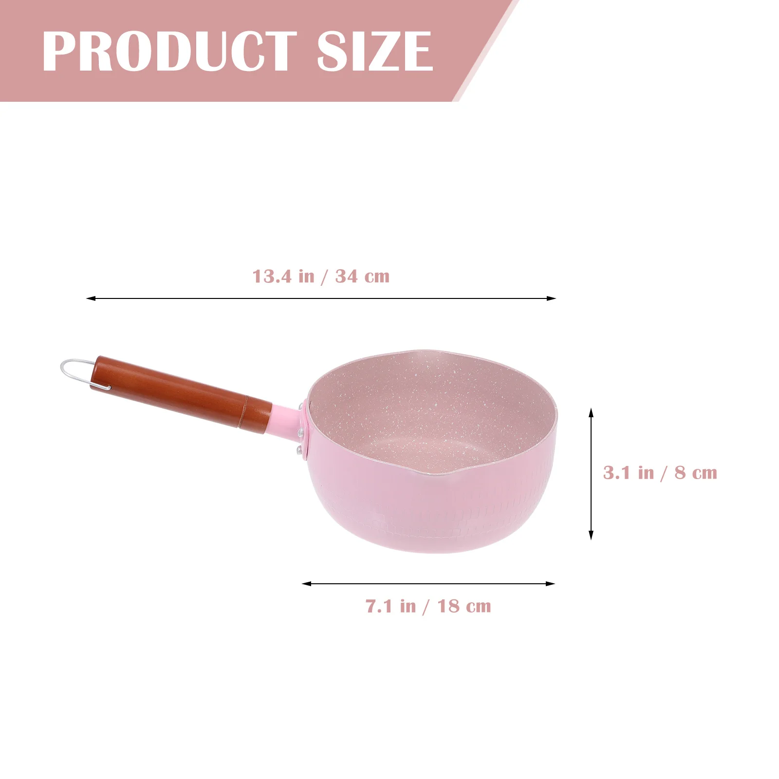 

Stone Cookware Milk Pot With Wooden Handle Non-Stick Baby Food Pan For Breakfast, Soup, Complementary Meals, Kitchen