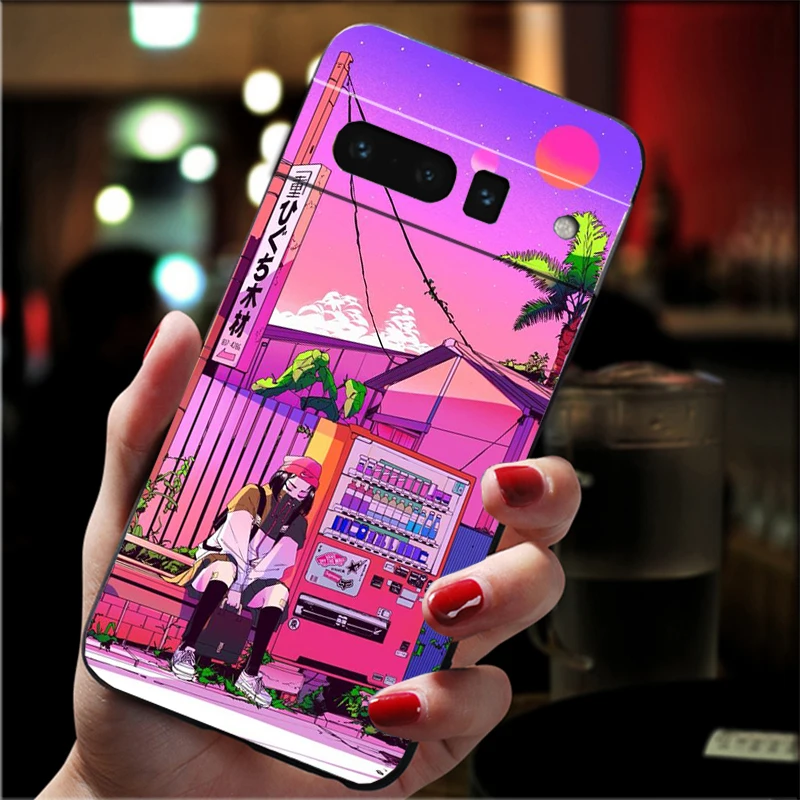 Funda de teléfono para Google Pixel 10 Pro XL 9 Pro XL 8 7 6 Pro 9A 8A 7A 6A Pixel 8 7 6 5 Japón Corea ciudad rompe arte de viaje