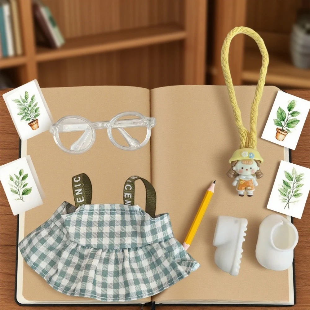 라부부 앉아 파티용 블루 핑크 스트랩 향기로운 스커트 세트 의상 옷 sweet.for labubu 옷