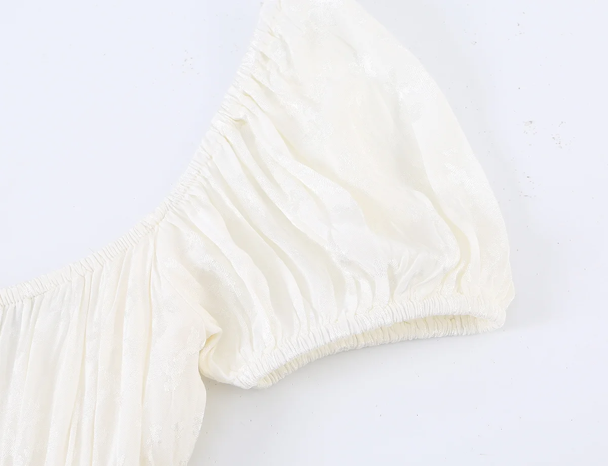 TFMLN Neues 2026 Damen-Minikleid mit Quadratischem Kragen, Puffärmeln, A-Linie, Elegantes, Figurbetontes Bandage-Partykleid für den Sommer – Detail 5