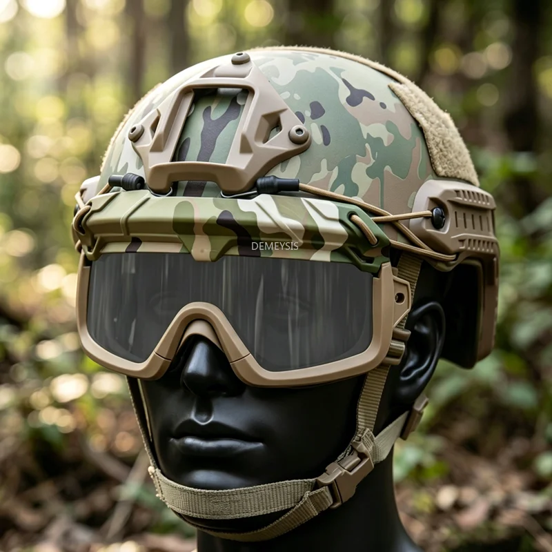 Lunettes tactiques 2 modes, lunettes de protection pour airsoft, protection oculaire pour la randonnée, le paintball, la chasse, le tir, compatibles avec les casques FAST