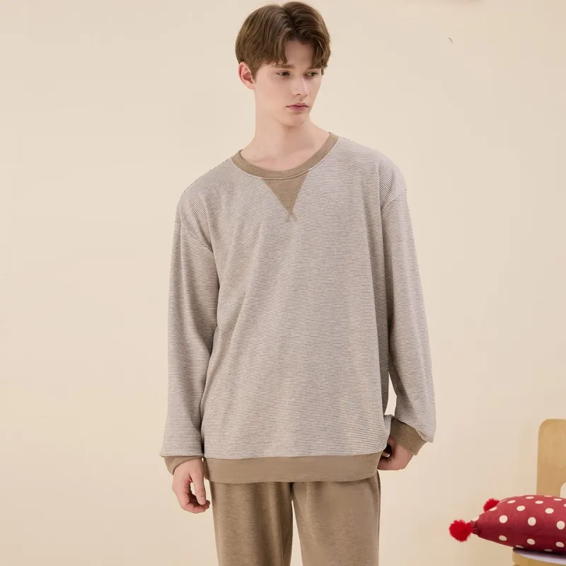 

Осень-зима, мужские повседневные пижамные комплекты, мужские теплые бархатные пижамы, костюм для пар, одинаковые рубашки и брюки с длинным рукавом и круглым воротником