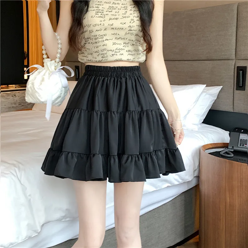 

Новая летняя женская мода в корейском стиле с высокой талией, короткая свободная юбка трапециевидной формы