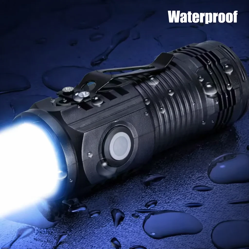 Rechargeable Outdoor Flashlight Strong Light Portable Waterproof Torch Camping Hiking Emergency Searchlight Handheld EDC Light