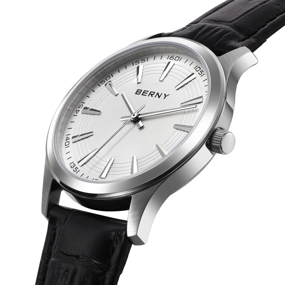 BERNY Business Watch for Men Leather Strap Fashion Quartz Wristwatch Luxury Men Watches Waterproof Reloj Hombre