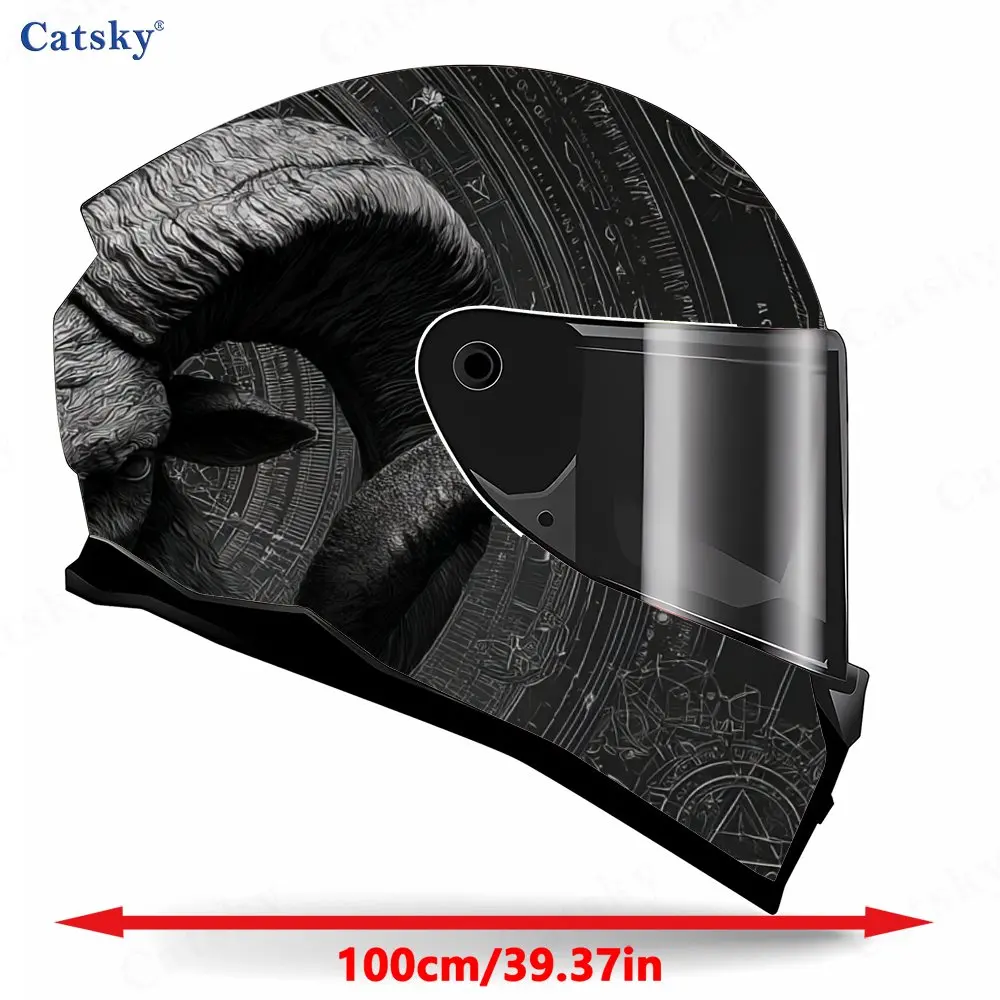 Mysterious-patterned Star-chart Ram Print Helmet stickers , PVC Material Multifunctional Helmet Stickers, Scratch-Resistant & Fa