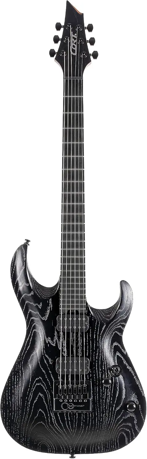 Electric Guitar with Stable Tuning Bridge System, Open Pore Black Finish