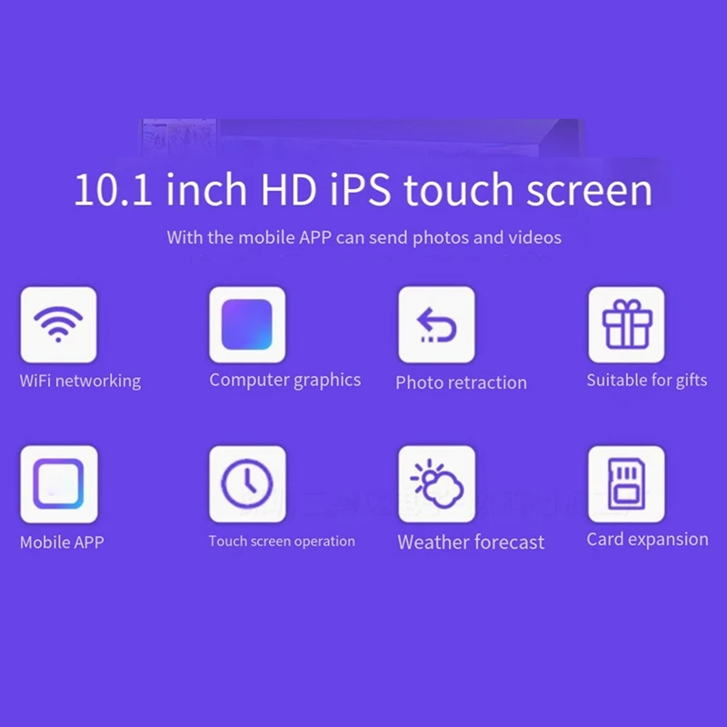 Bingkai gambar Digital 10.1 inci 32GB, Bingkai Foto Wifi IPS layar sentuh rotasi berbagi foto melalui aplikasi tahan lama pemasangan mudah