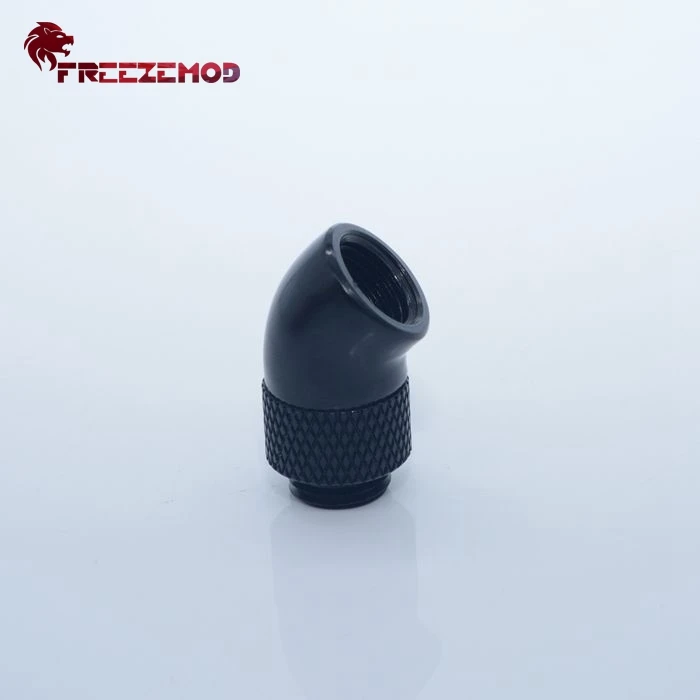 FREEZEMOD 45/90 Degree Connector 360 Rotary G1/4'' Thread Brass Adapter Computer PC Water Cooler Fitting HXZWT-J90