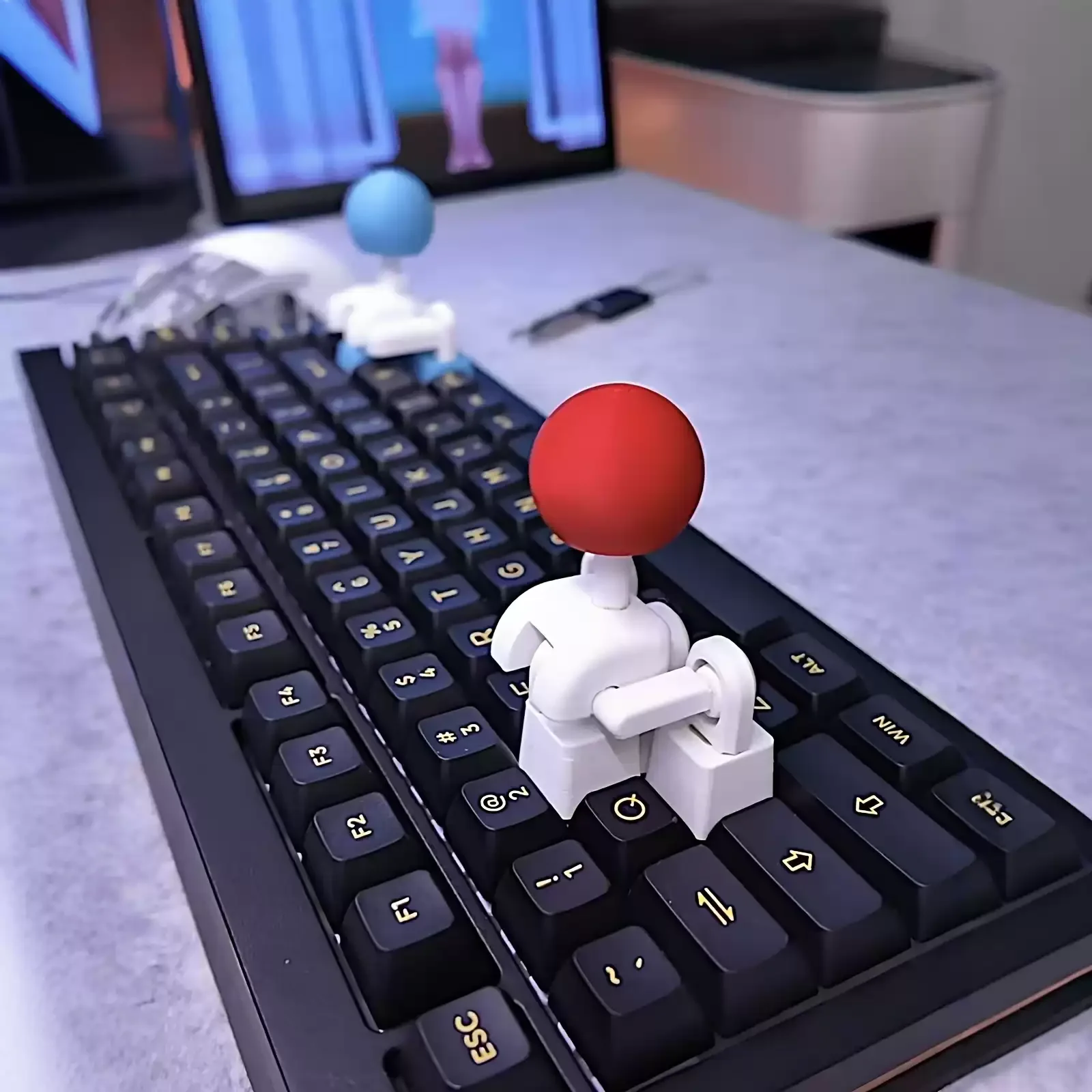 New 3d Printed Joystick Keycap Wasd Arcade Fighting Game Thumbstick For Mechanical Keyboard Controller Accessory Gift For Gamers