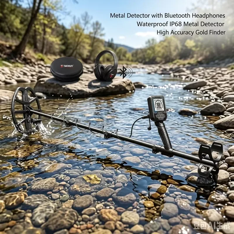

Tianxun Rechargeable IP68 Fully Waterproof High Sensitivity Metal Detector V60 Wireless Bluetooth Underground Gold Detector