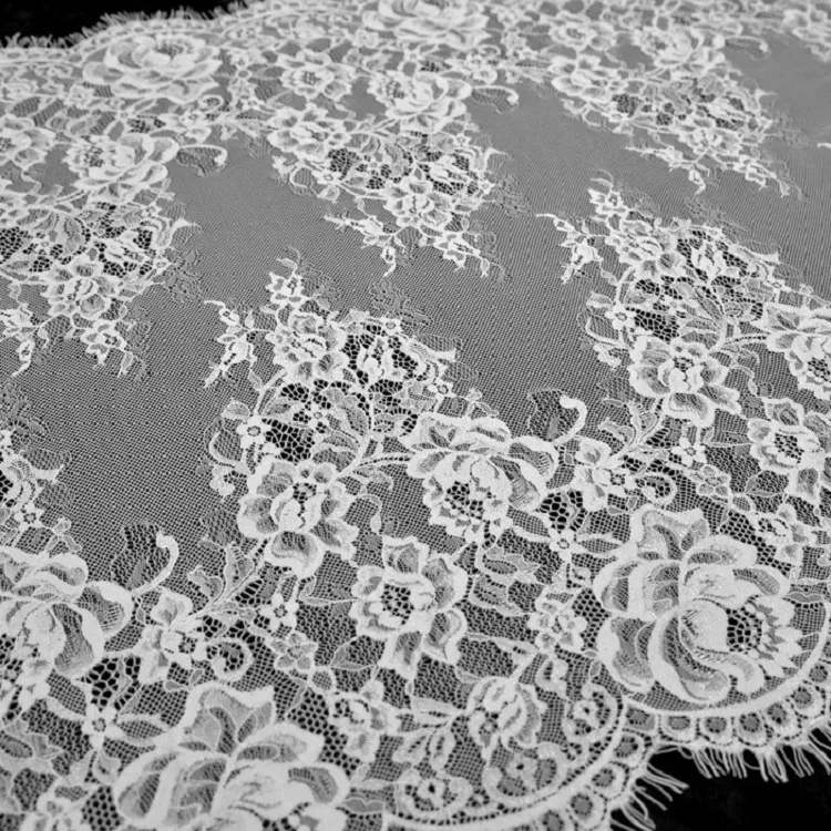 

3 M New High Quality Non Elastic Eyelash Lace Embroidery Lace Fabric DIY Wedding Dress Clothing Dress Decoration Accessories