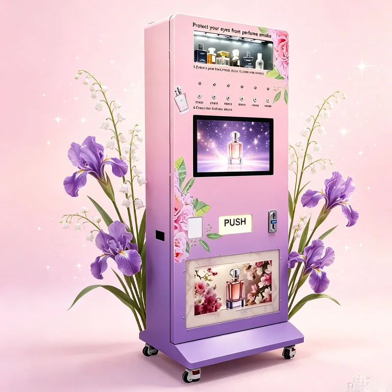 Automatic Perfume Vending Machine Touch Screen Fragrance Spray Dispenser for Sample and Bottle Sales Wholesale Customized