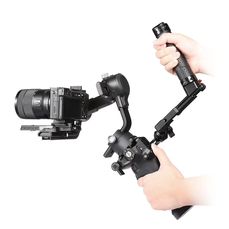 

UURIG Sliding Handle Handgrip Stabilizer Gimbal Stabilizer Extension Handle with Cold Shoe 1/4 Screw for Ronin S2/ Ronin SC2