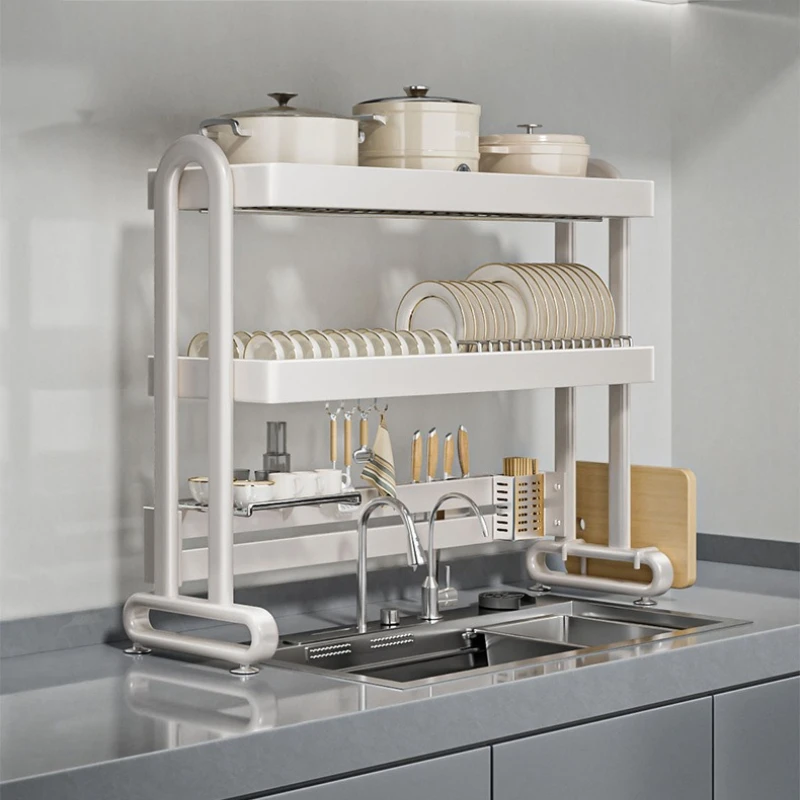 

Multilayer Stainless Steel Dish Drainer Over Sink Organizer Rack Kitchen Counter Drying Shelf Space Saving Utensil Holder
