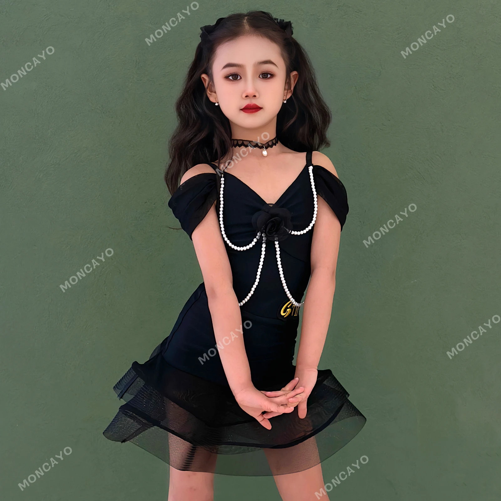 Vestido de baile latino Rumba Samba Salsa, traje de baile de Tango para niñas, vestidos de competición de baile de salón, vestido de práctica latina para niños