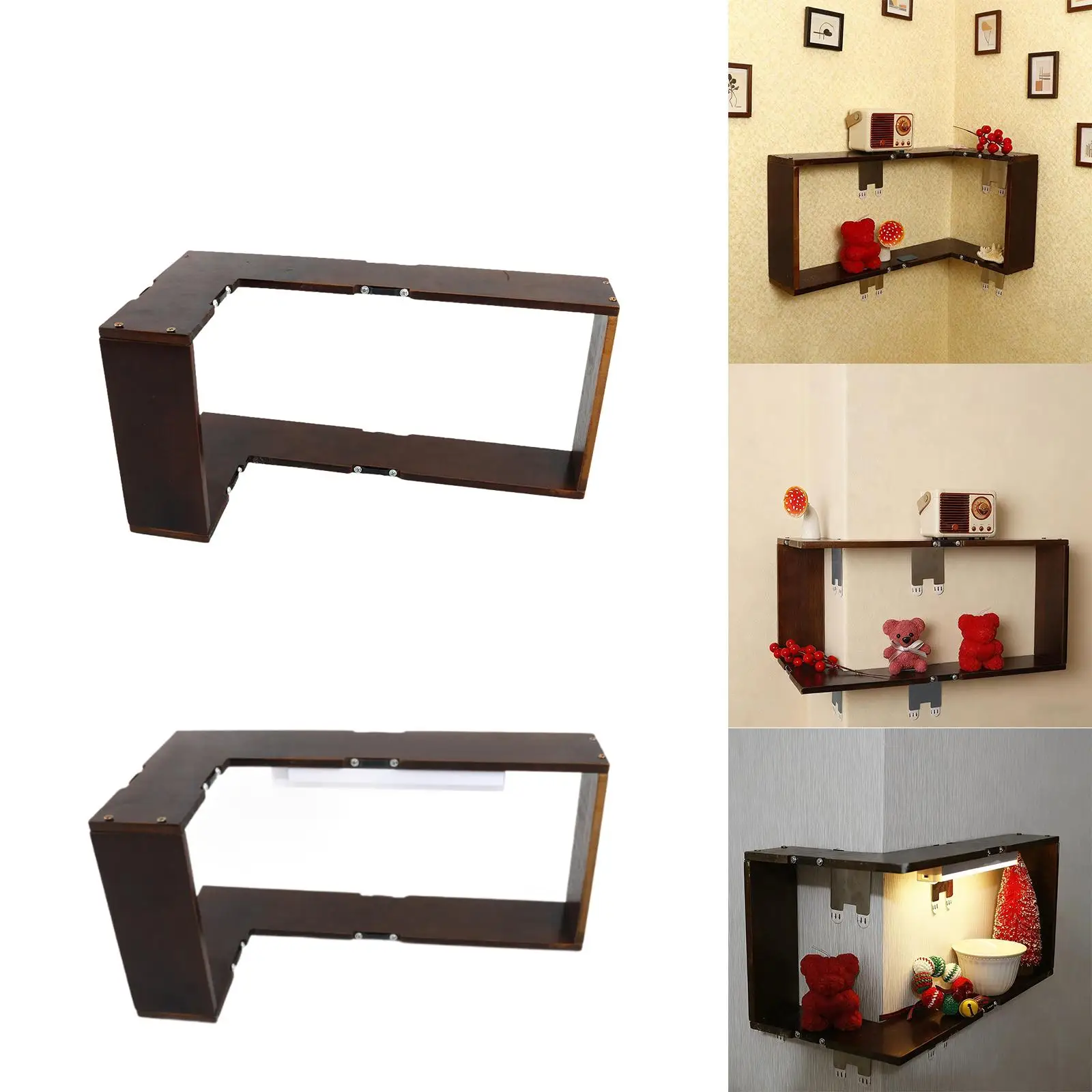 

Corner Wall Shelf Floating Shelf 90 Degree Wooden for Bedroom Nursery Decoration