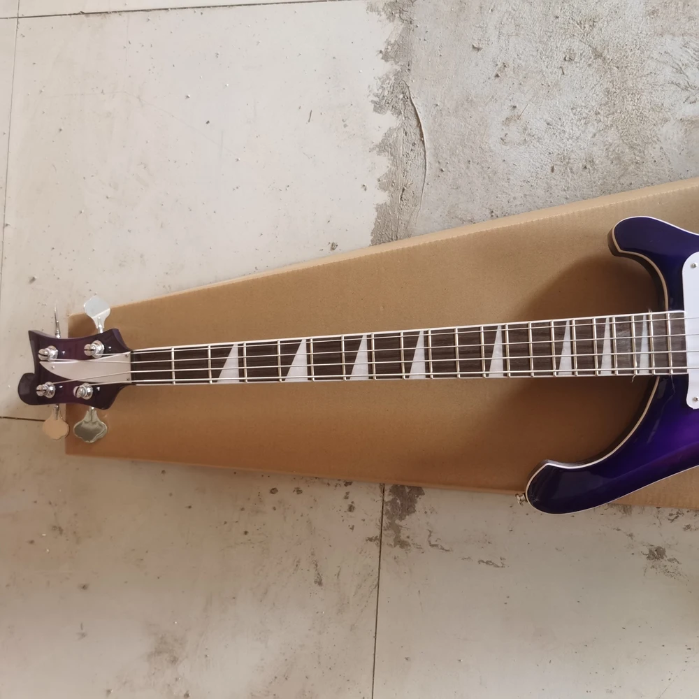 High quality Rickenbacker 4003 bass electric guitar, purple guitar body, 4-string bass guitar