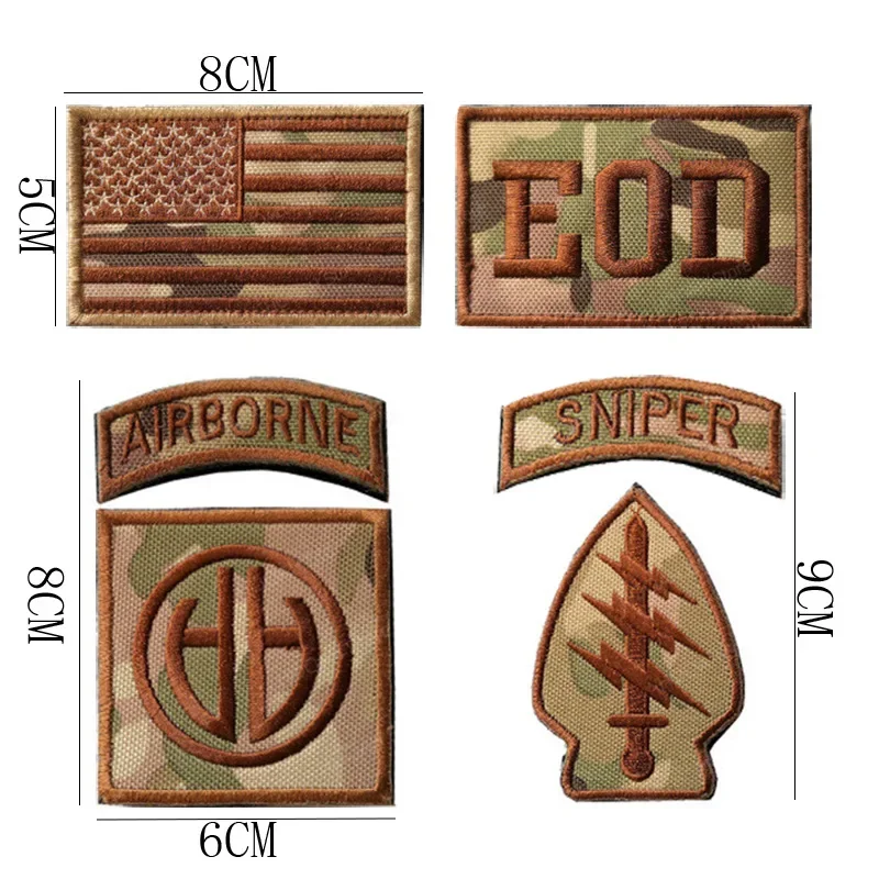 EOD Infrared IR Reflective Bomb Glow in Dark 3D PVC Rubber Embroidered Patches Tactical Military Appliqued laser Badges