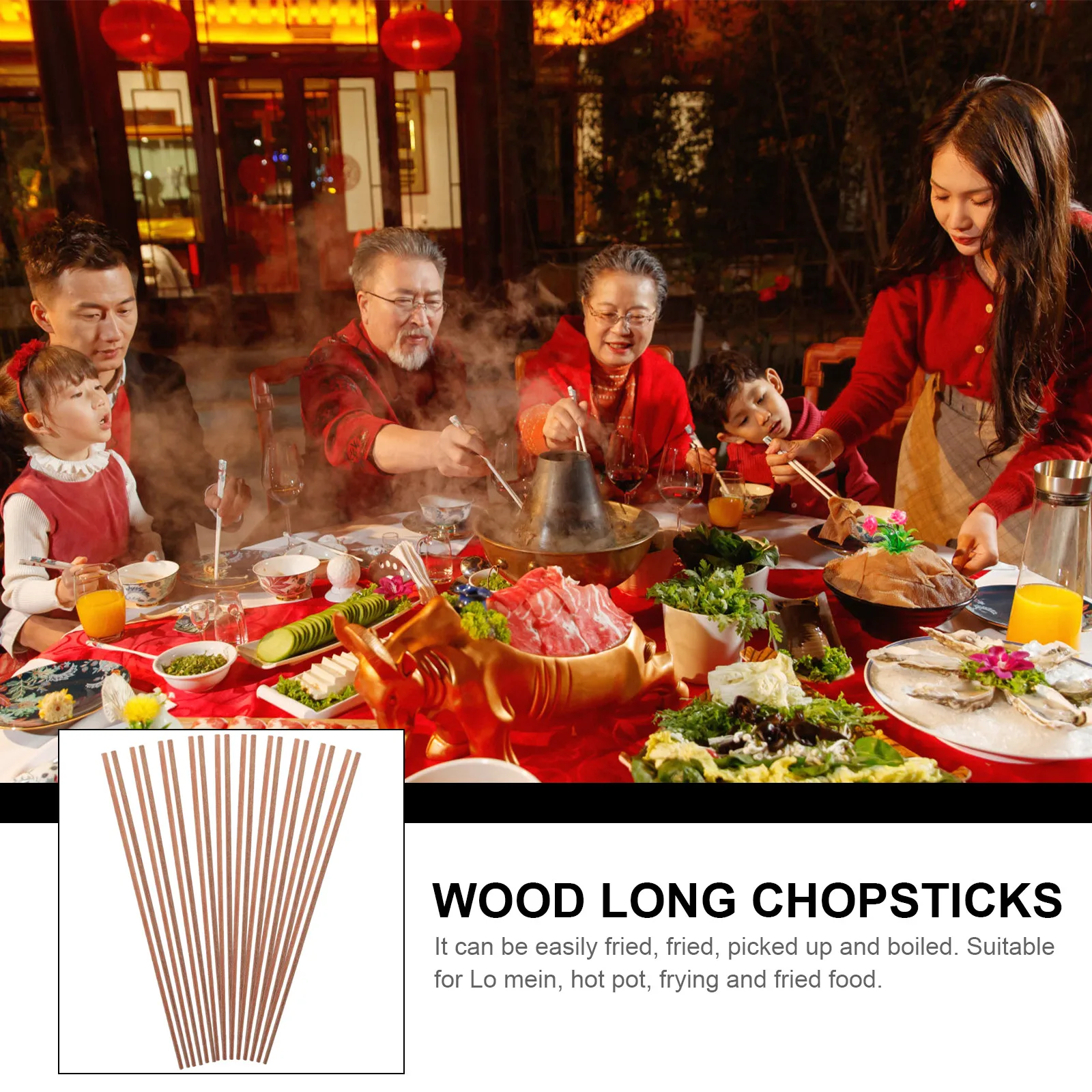 

10 Pairs Hot Pot Chopsticks Long for Cooking Extra Reusable Hotpot Chinese Lengthen