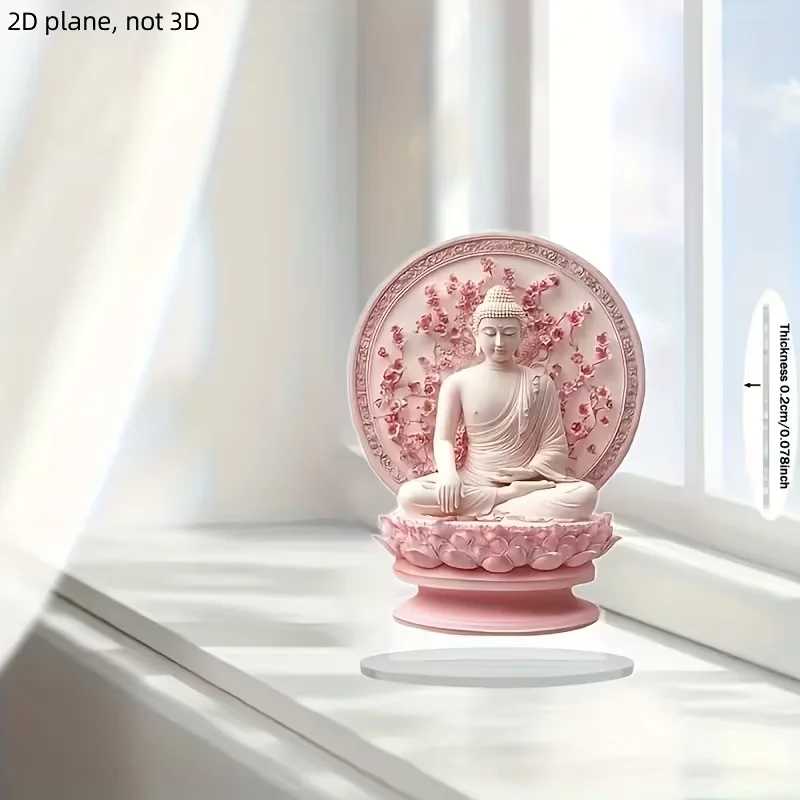 1PCS Pink Zen Buddha Statue Desktop Decoration Statue Buddhist Spirit Gift Home Decoration Birthday Wedding Gift