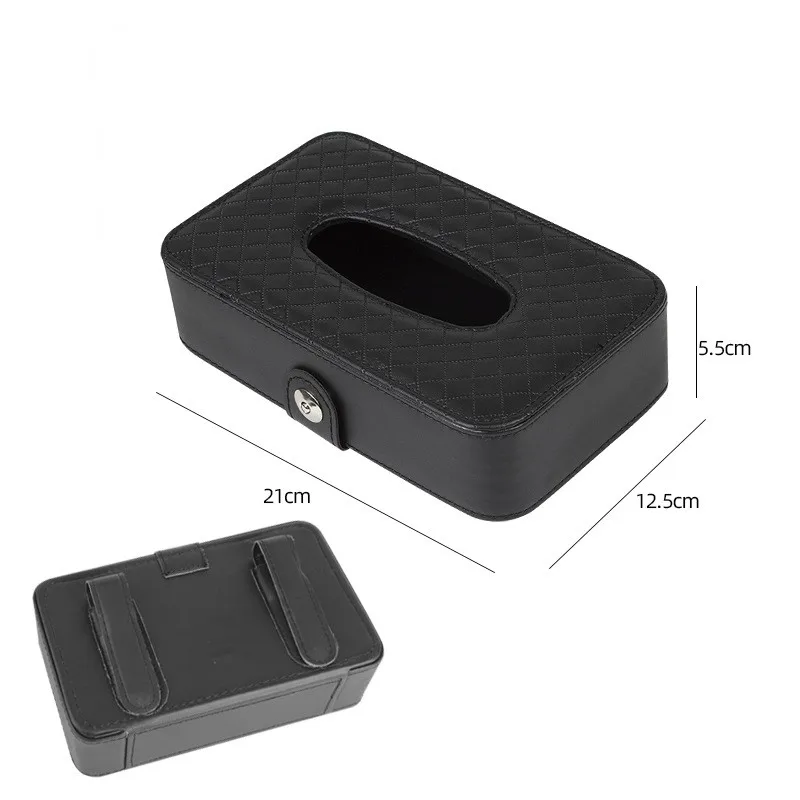 Leather Sun Visor Napkin Box Holder Hanging Car Mask Holder Shading Tissue Case Organizer Auto Storage Decoration Craft Ornament