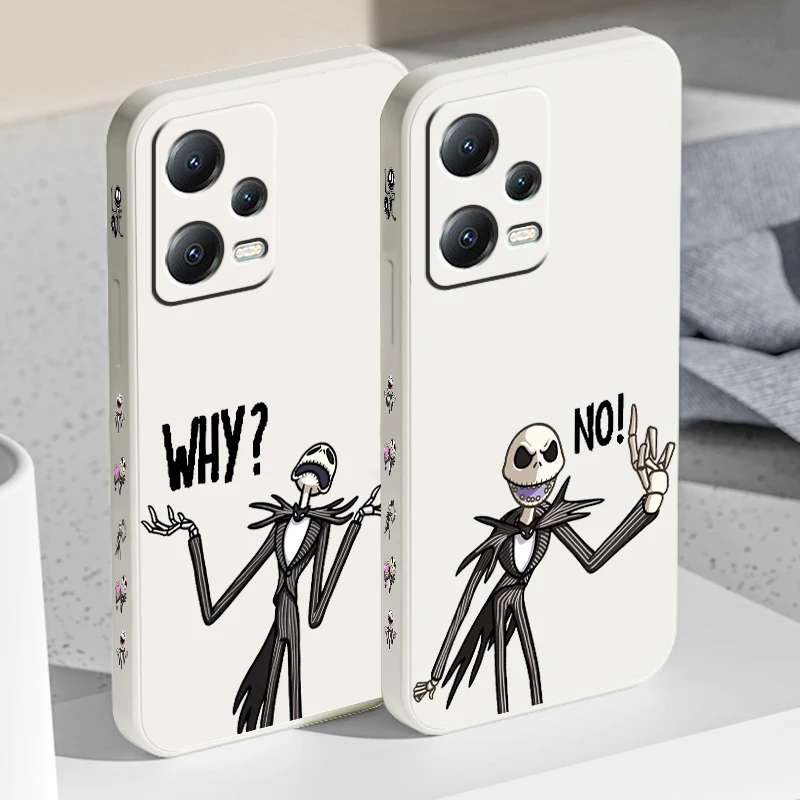 Jack Skeleton Cartoon Liquid Left Rope For Xiaomi Redmi Note 13 12 12S 12R 11 11T 11S 10 10S Pro Plus 5G Back Phone Case image 4