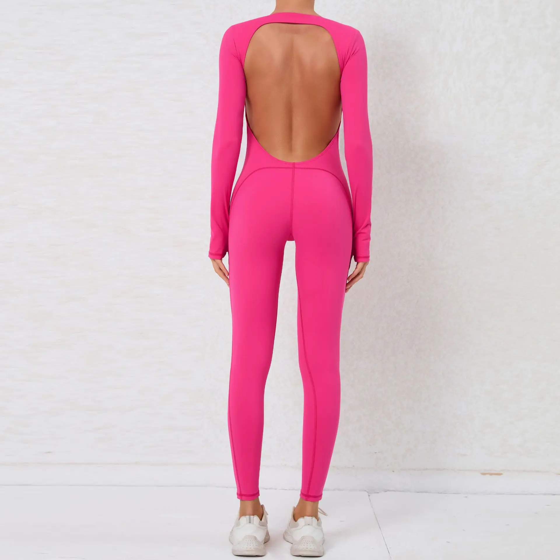 

Dfine Legging 1pcs Jumpsuit Gym Set Women Pad Backless Training Yoga Suit Sports Long Sleeves Fitness Rompers Workout Bodysuits