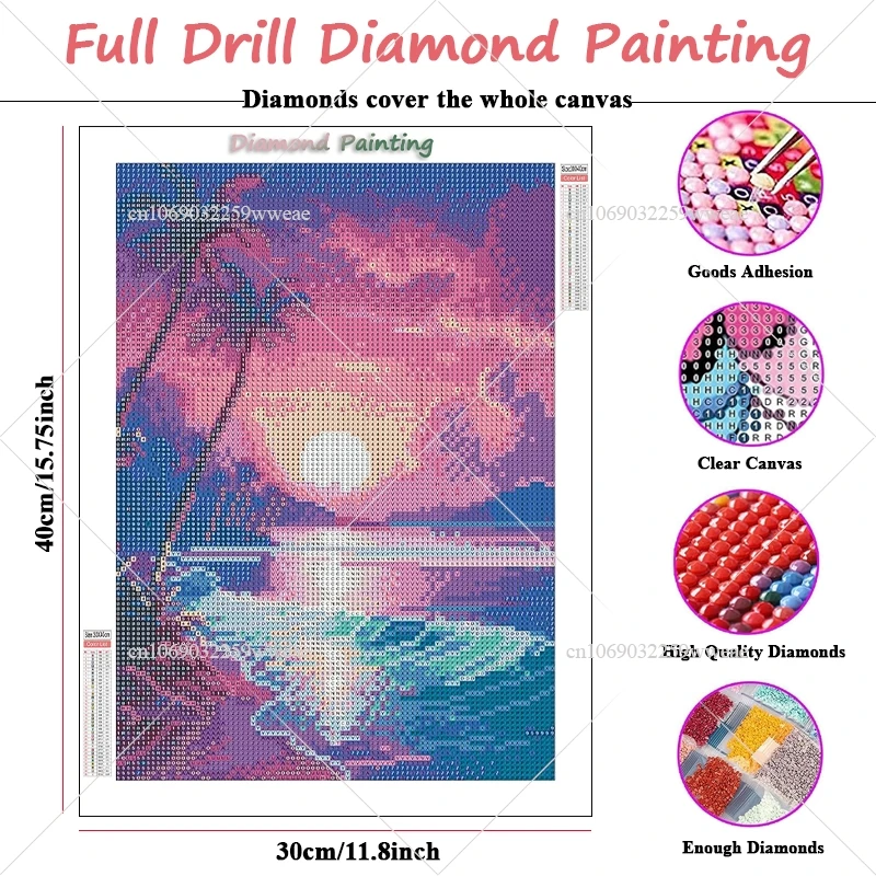 Coast Landscape Diamond Painting Kits New Arrival Full Rhinestones Embroidery Sea Beach Seascape Arts and Crafts Supplies Adult