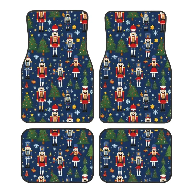 

Щелкунчики и рождественские елки Автомобильные коврики из 4-х шт. Нескользящие передние и задние коврики для ног Универсальные для седана SUV Auto Protector
